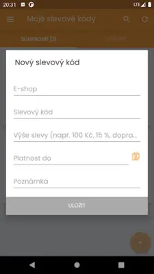 Moje slevové kódy android App screenshot 4