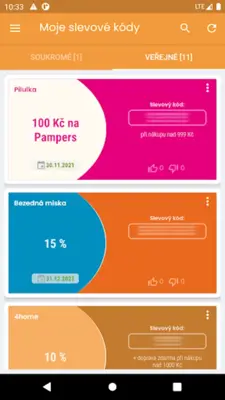 Moje slevové kódy android App screenshot 5